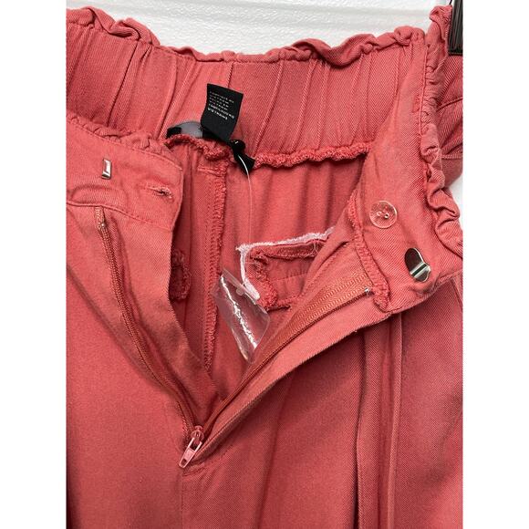 Forever 21 Paperbag Short Pull On Belted Tie Elastic Waist Pink Girly Women's S - Picture 2 of 8